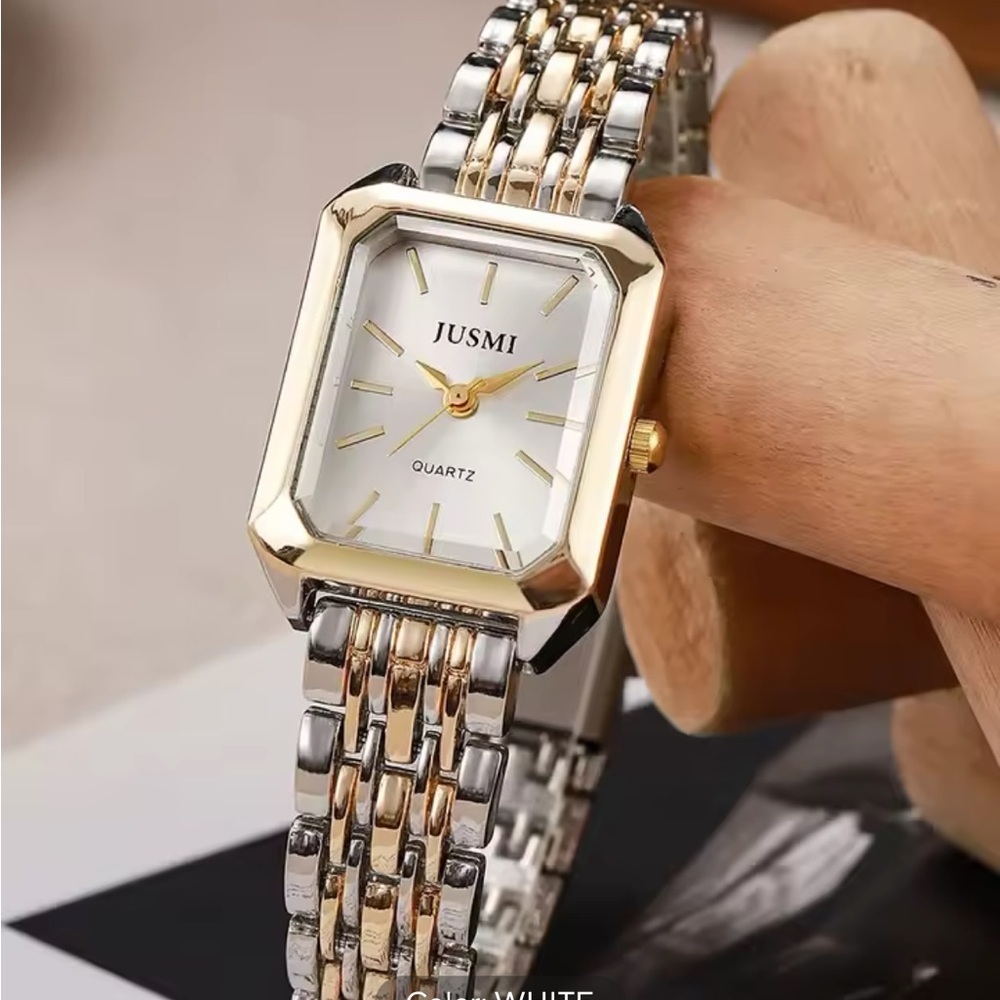 Steel modern Women's Gold and Silver Quartz Watch - Picture 1 of 8